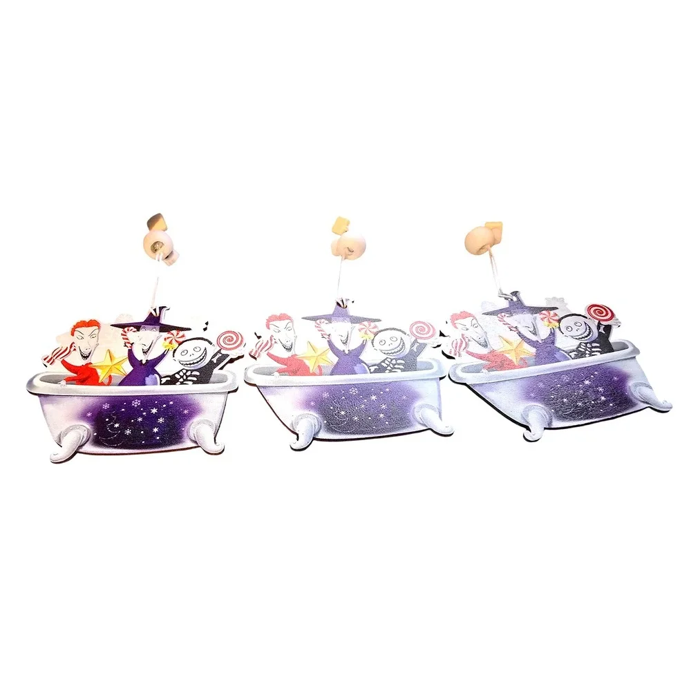 NWOT The Nightmare Before Christmas Ornaments Set of 6 Wooden‎ Ornaments